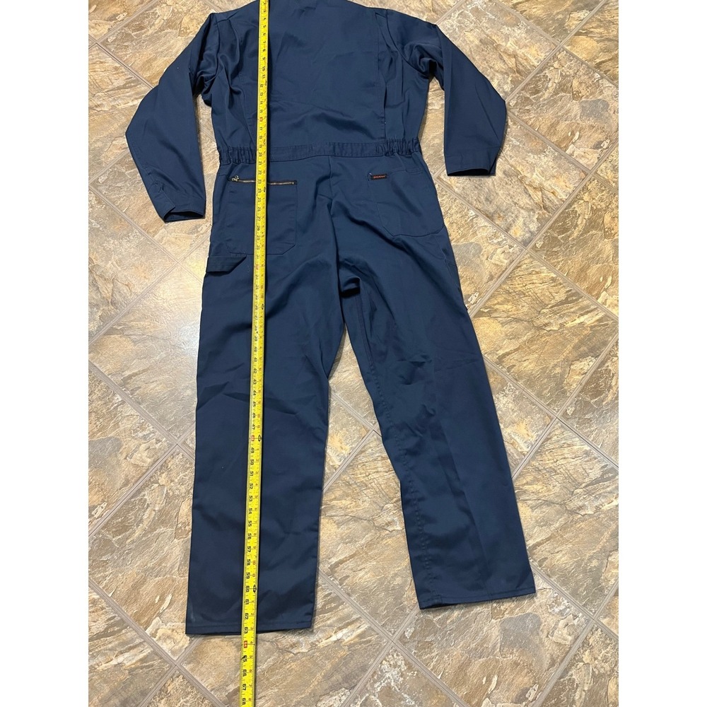 Dickies Coverall Mens 44 Navy Blue Workwear Utility Jumpsuit Long Sleeve - Picture 8 of 10